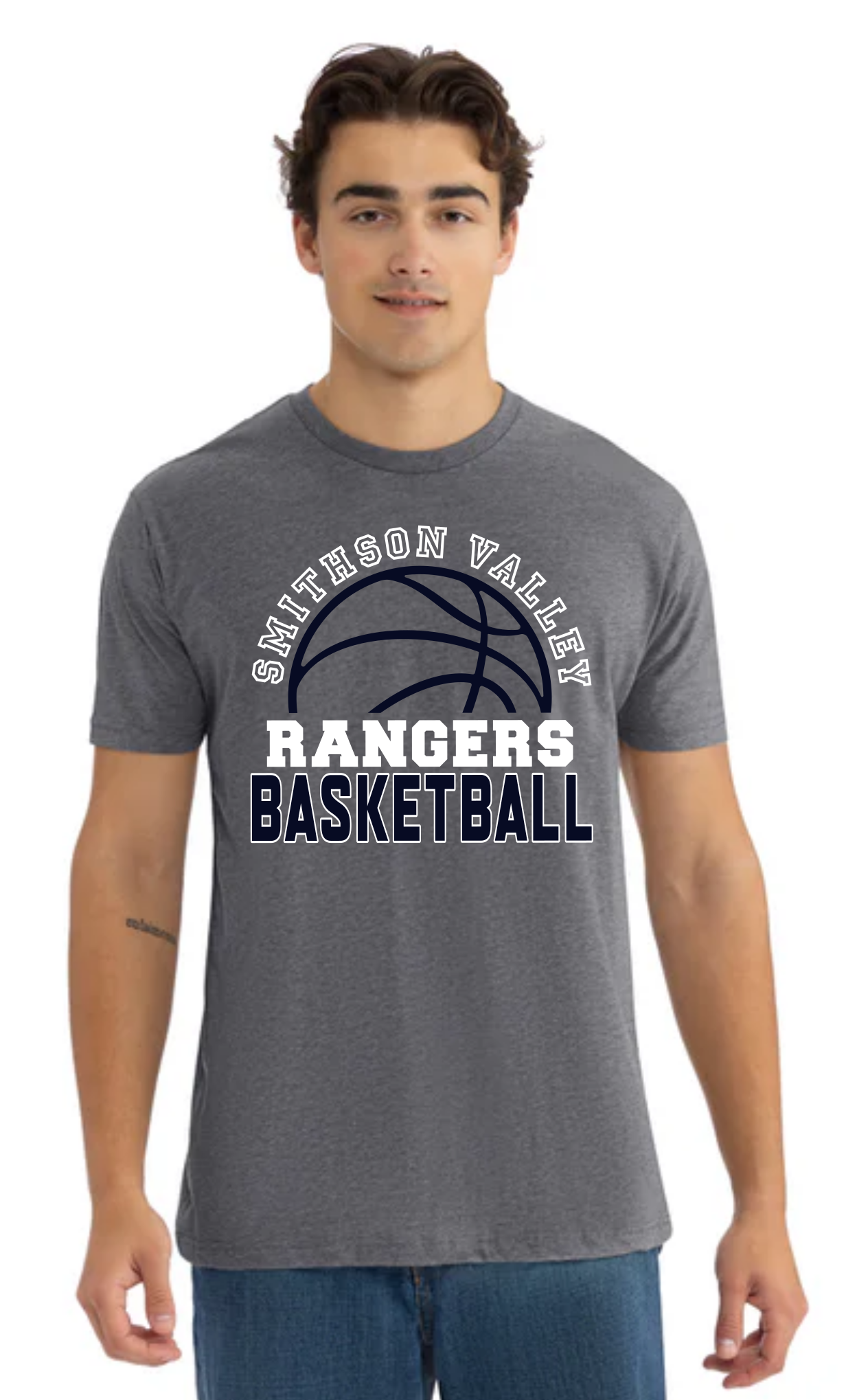 SV Basketball - Short Sleeve CVC T-Shirt - Dark Heather Gray
