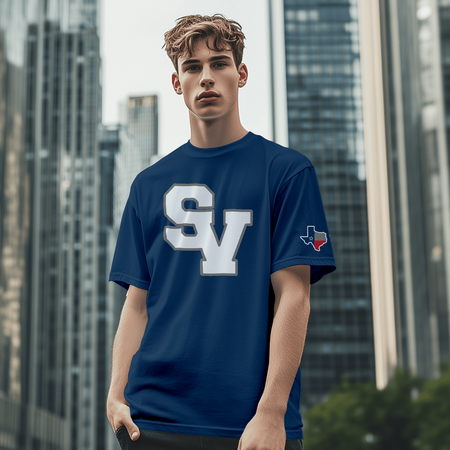 SV - Texas Flag Silhouette Sleeve - TShirt