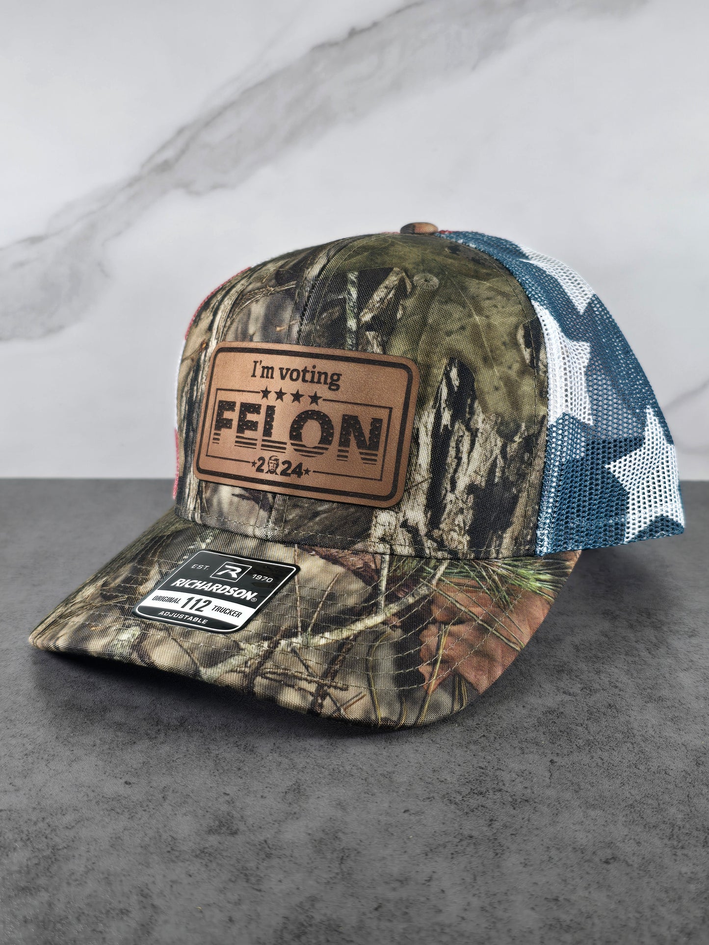 "Felon 2024" Leather-Patched Hat - Richardson 112