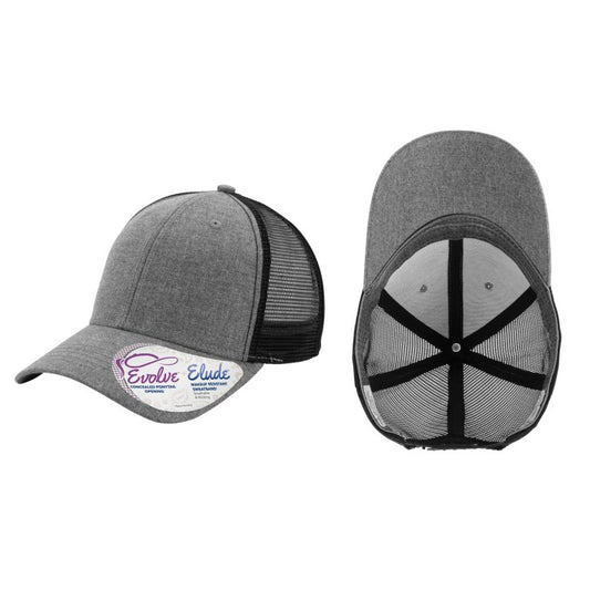 Charlie - Infinity Her - Modern Women’s Trucker - Heather Grey/Black