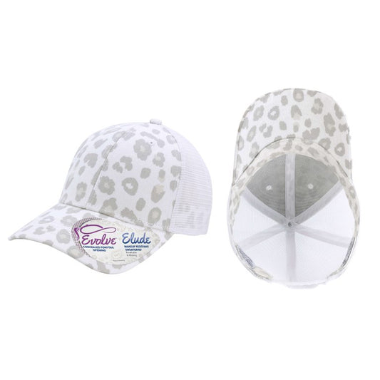 Charlie - Infinity Her - Modern Women’s Trucker - Snow Leopard/White