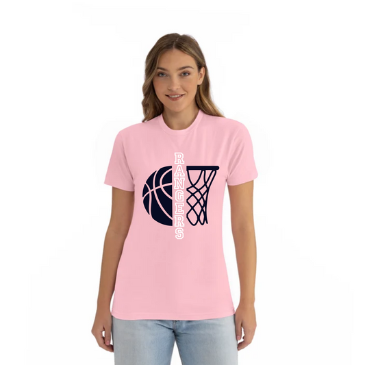 Rangers Hoops - Short Sleeve CVC T-Shirt - Light Pink