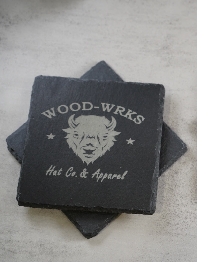 Black Slate Coasters - 4"x4" Square