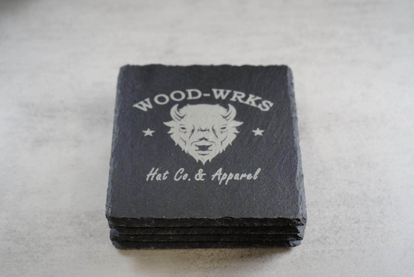 Black Slate Coasters - 4"x4" Square